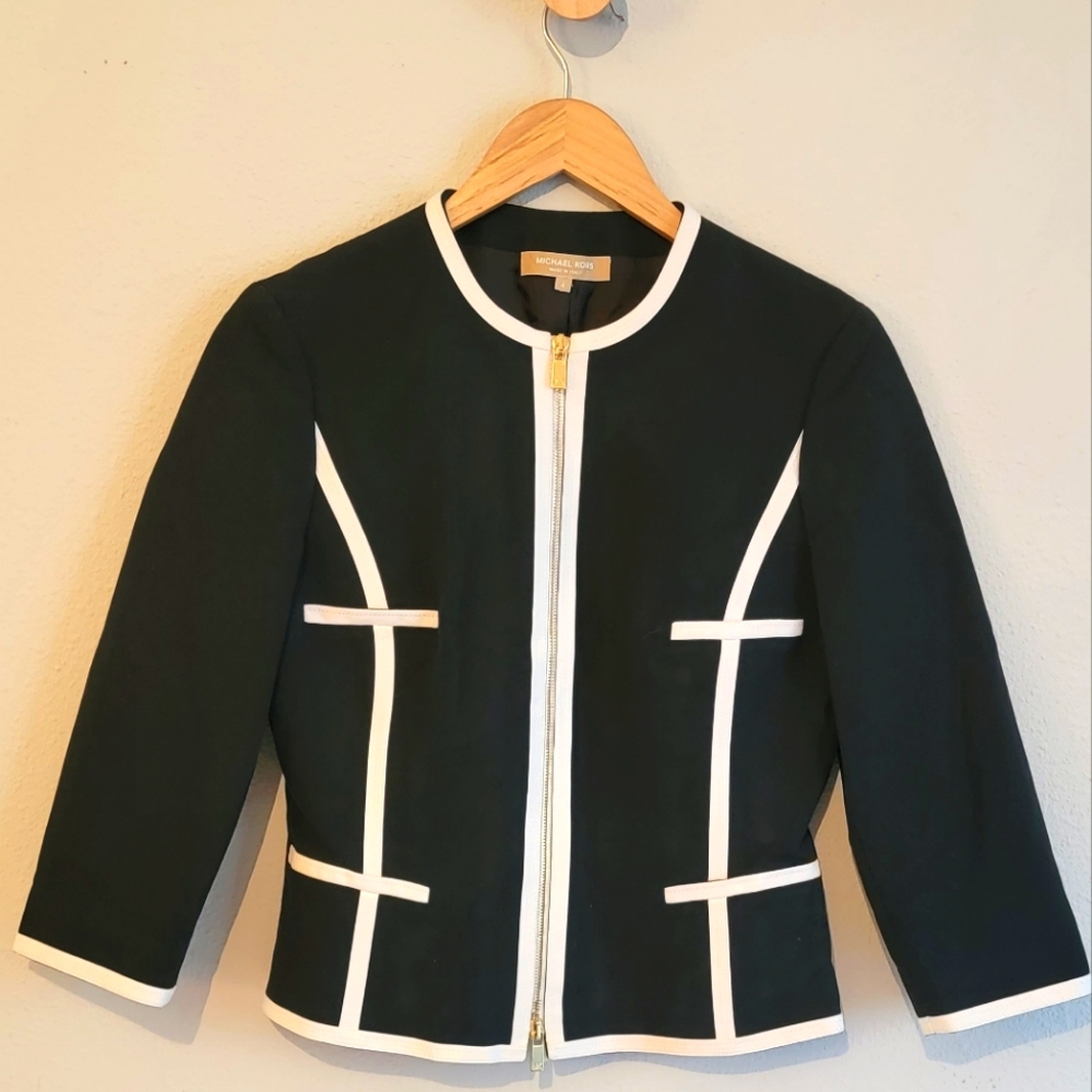 Michael Kors Black Blazer with White Accents
